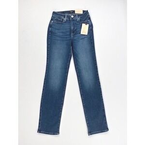 NYDJ Sheri Slim Straight Jeans Opera Blue 0 New With Tags